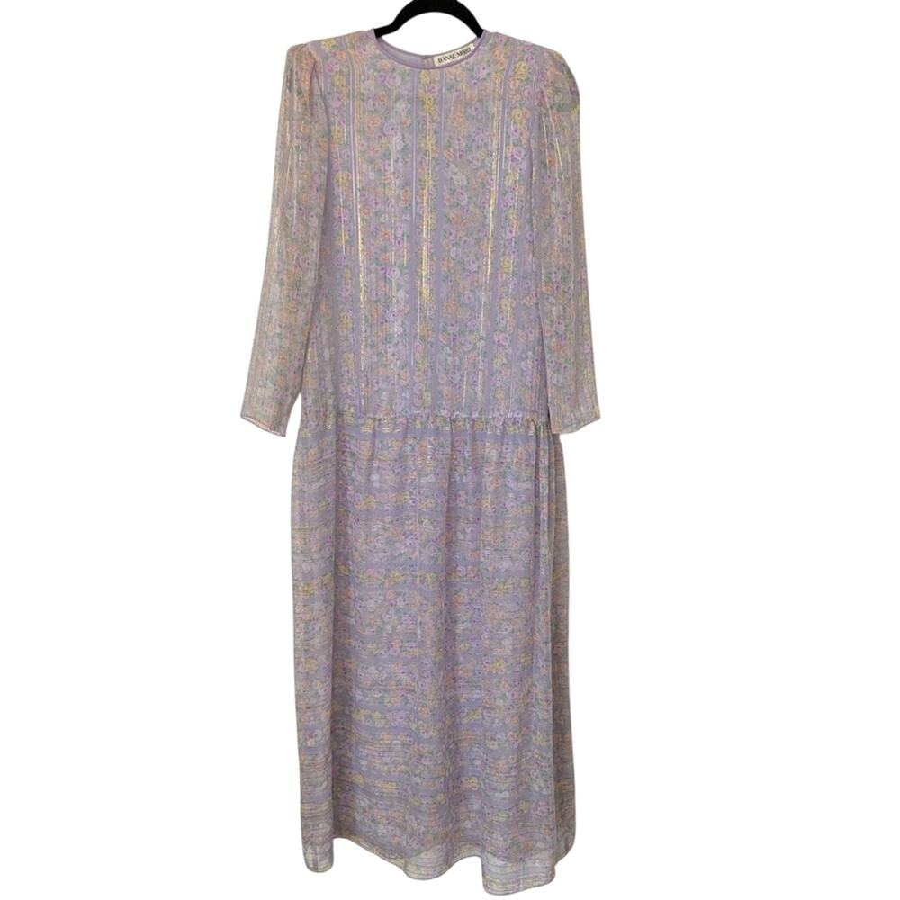 Vintage Hanae Mori Drop Waist Maxi Dress